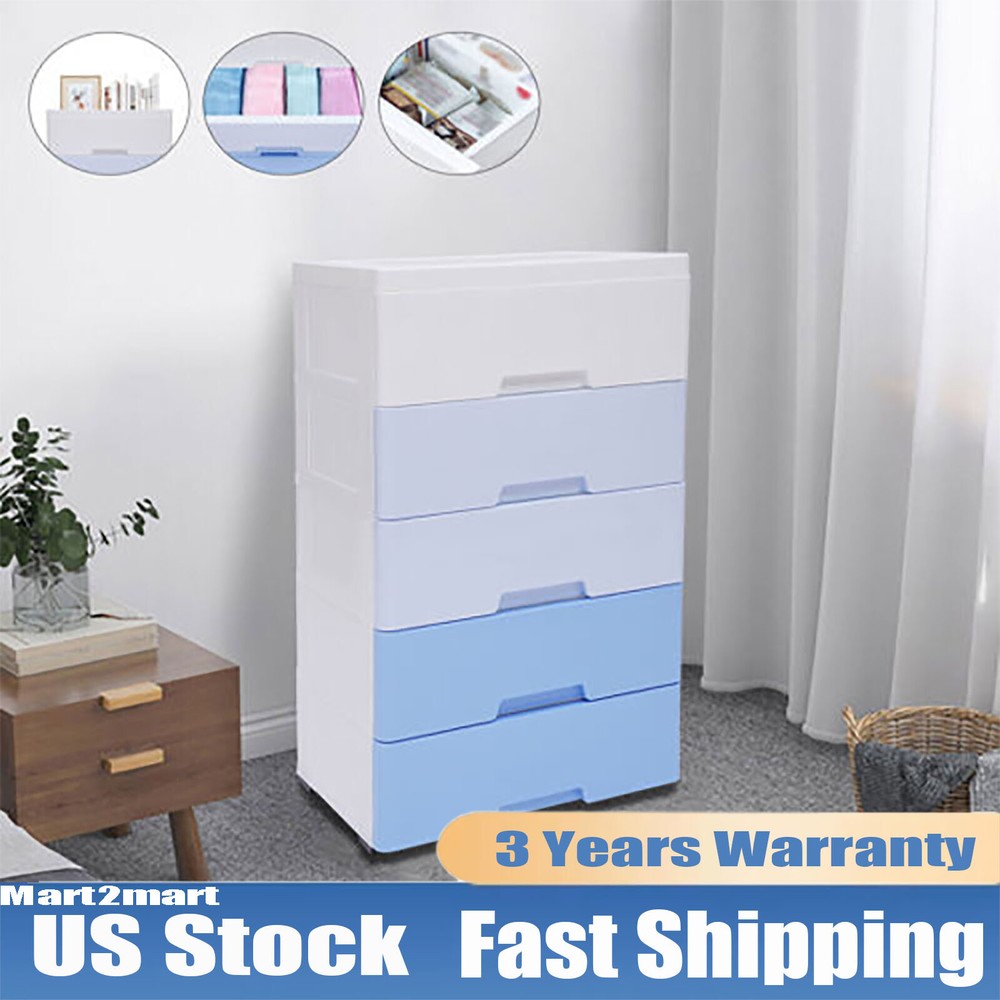 5 Drawers Storage Closet Drawers Cabinet Drawers Dresser Bedroom Cabinet Plastic