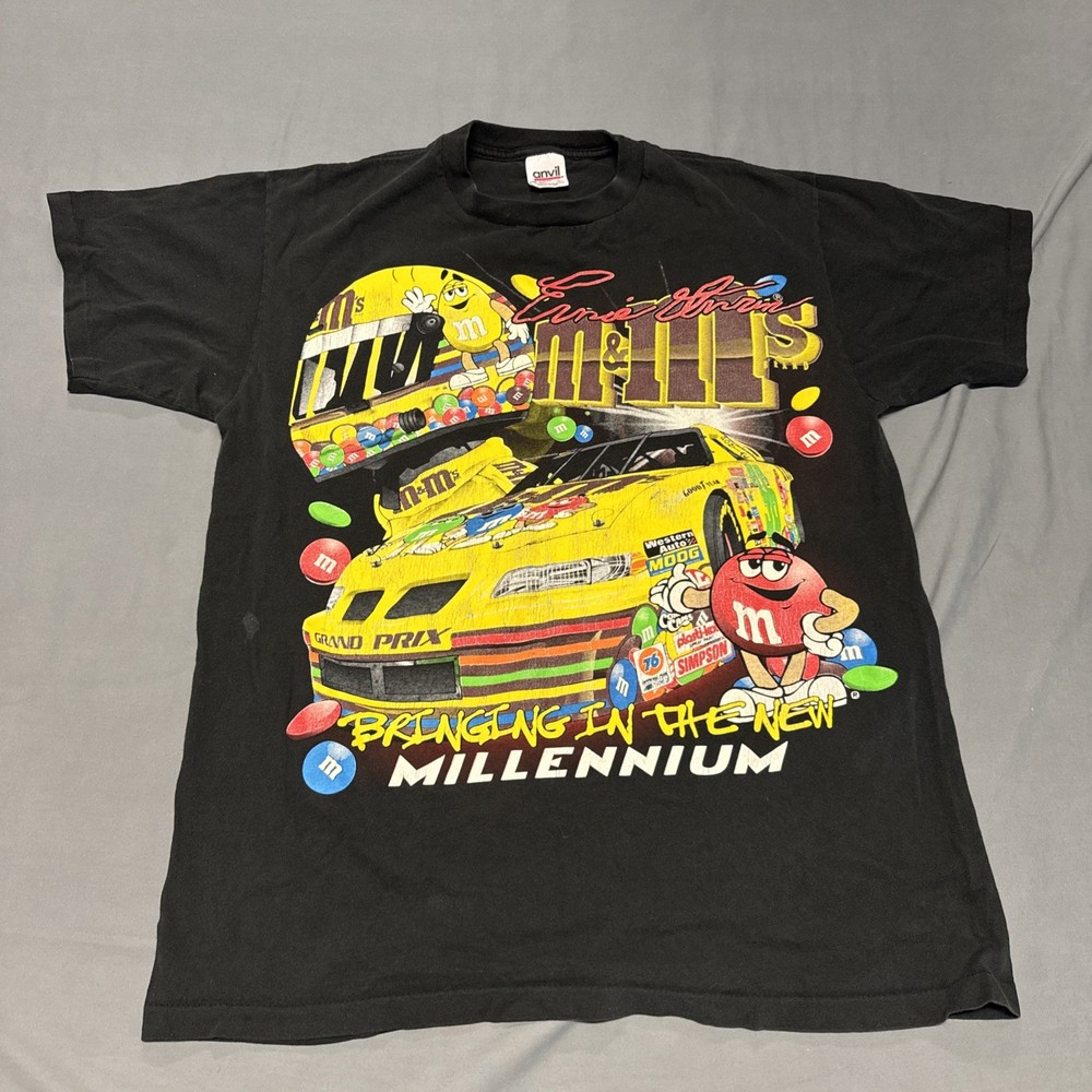 Vintage 90s Ernie Irvan T Shirt Mens Large M&M’s Racing Team 1998 AOP