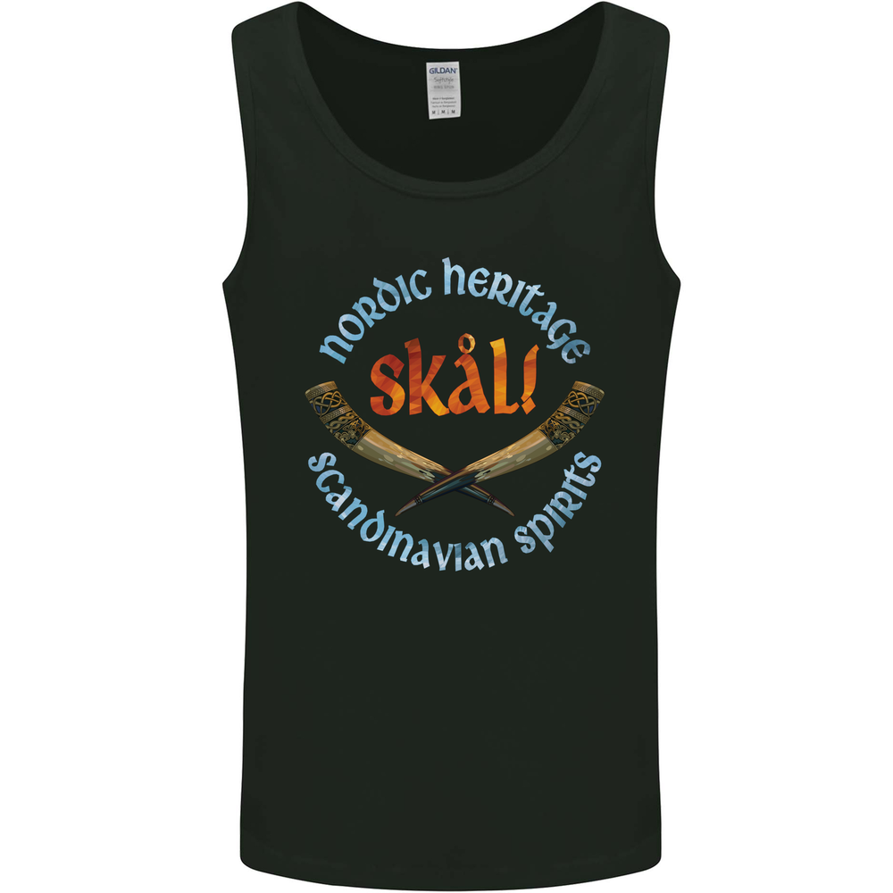 Skal The Vikings Alcohol Beer Nordic Odin Mens Vest Tank Top