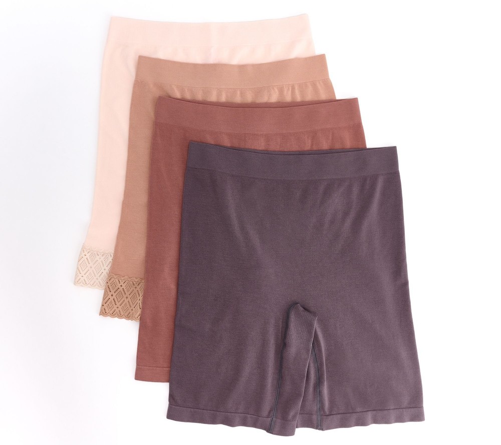 Breezies Women's Panties Sz M Comfort Breeze Seamless Long Purple A630841