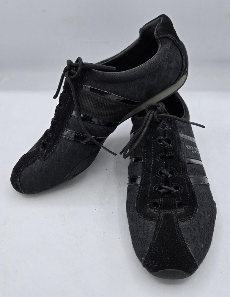 COACH New York REMONNA Black Canvas Sneakers for Women Size 8B