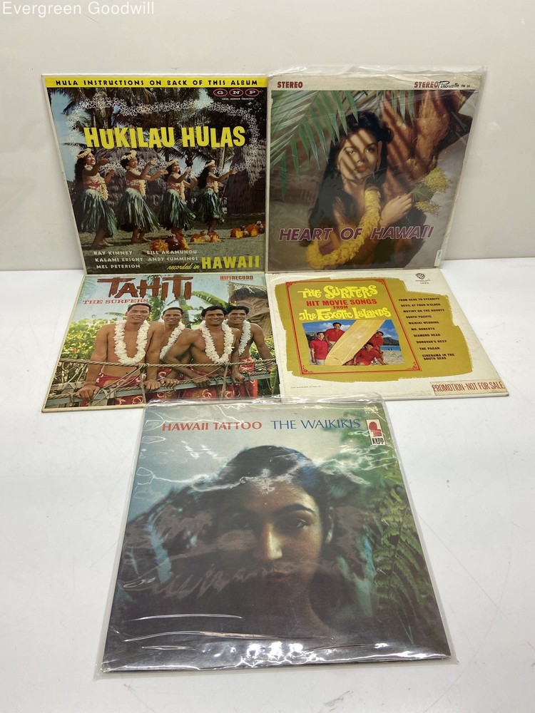 Lot of 5 Mixed Album Vinyl Records The Surfers and Others -Untested