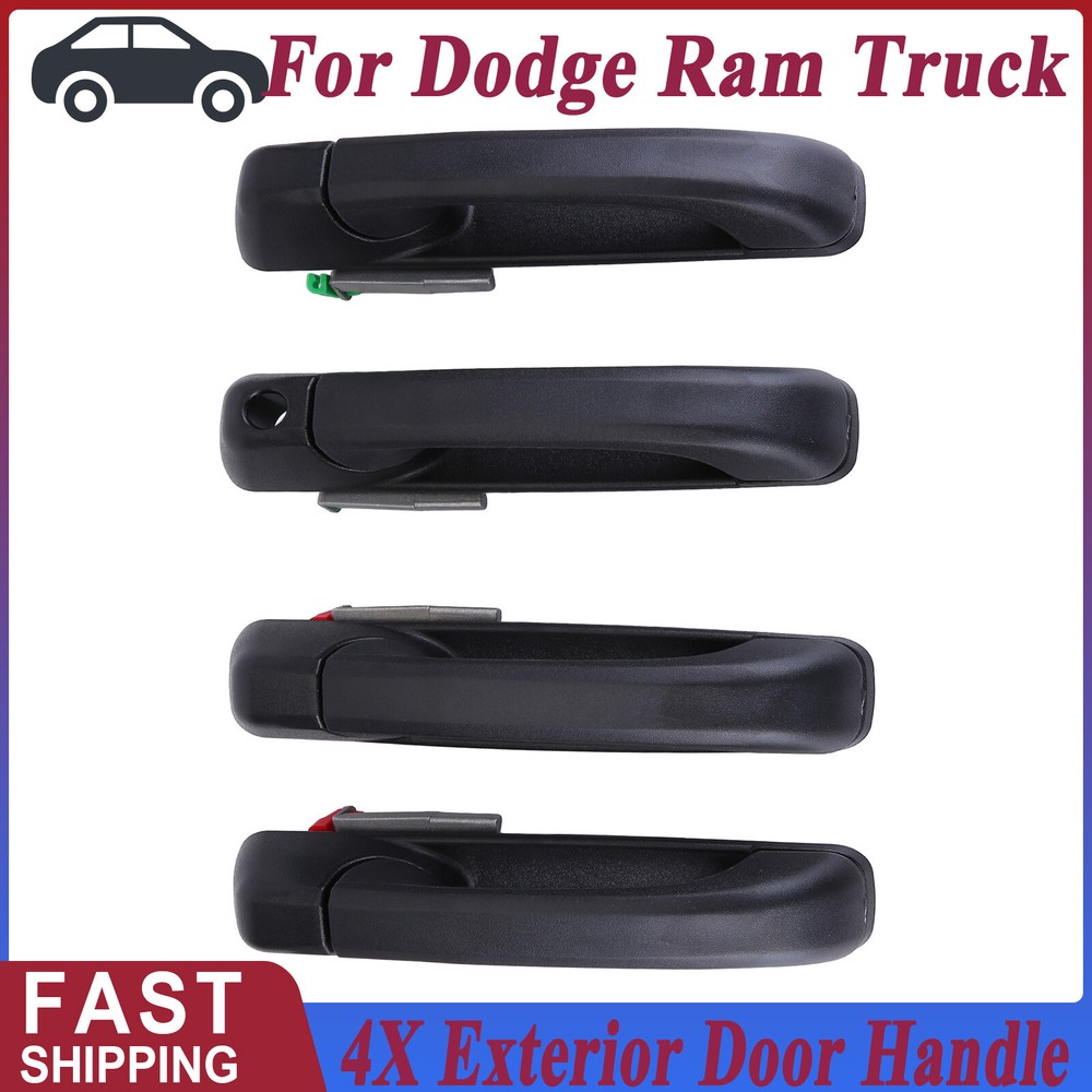 Black Textured Exterior Door Handle Kit Set of 4 for Ram Trucks
