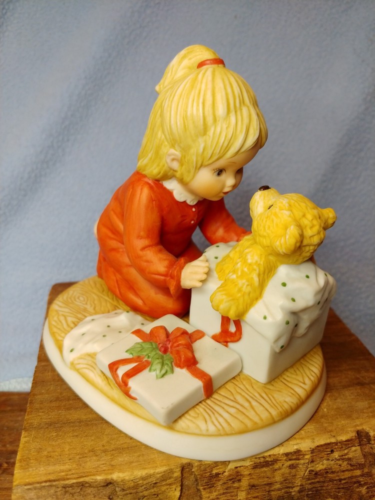 Vintage Teddy's First Christmas Porcelain Little Girl Figurine Lenox 4