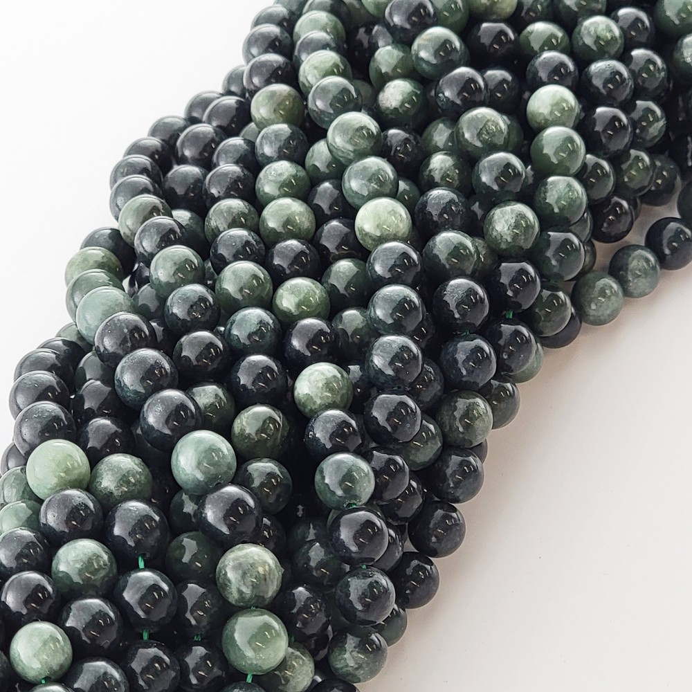 Seraphinite Clinochlore Natural Smooth Round Gemstone Beads 8mm 10mm
