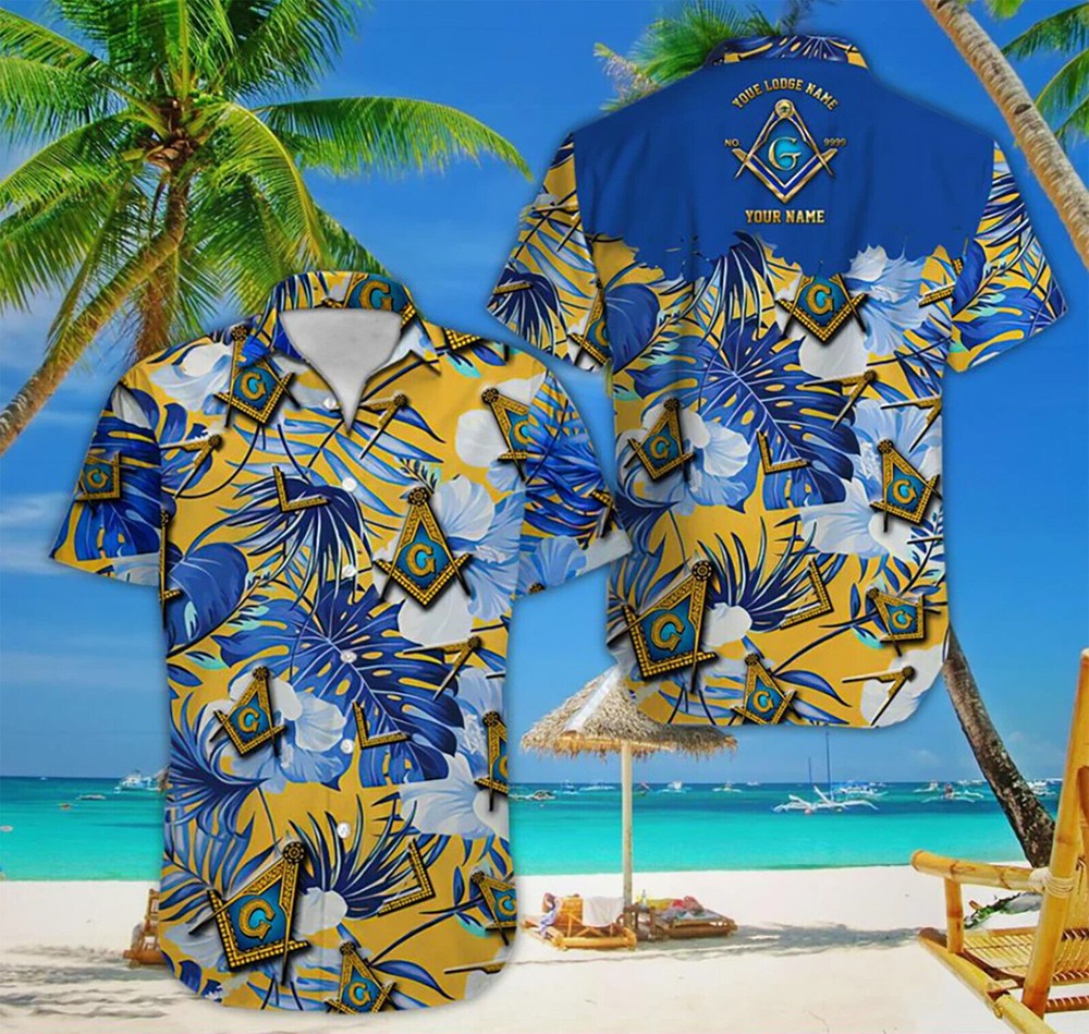 Custom Freemason 3D Printed Hawaiian Shirt Available in Sizes S to 5XL