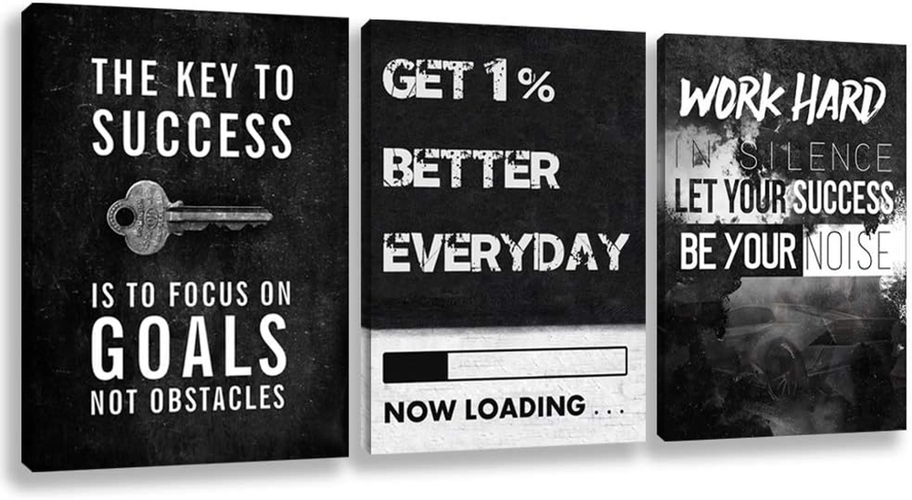 Motivational Wall Decor Inspirational Wall Art Canvas Poster Success Goal Artwor