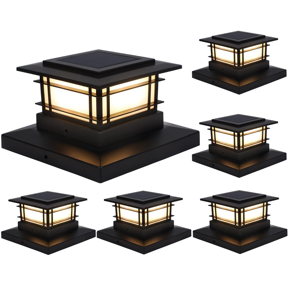 6 Pack Solar Fence Post Cap Lights for 4x4 5x5 Outdoor Decorative Lighting