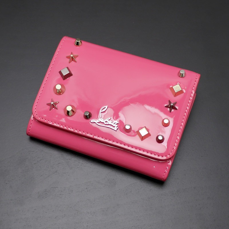 Preowned Christian Louboutin Tri-Fold Spike Studded Wallet