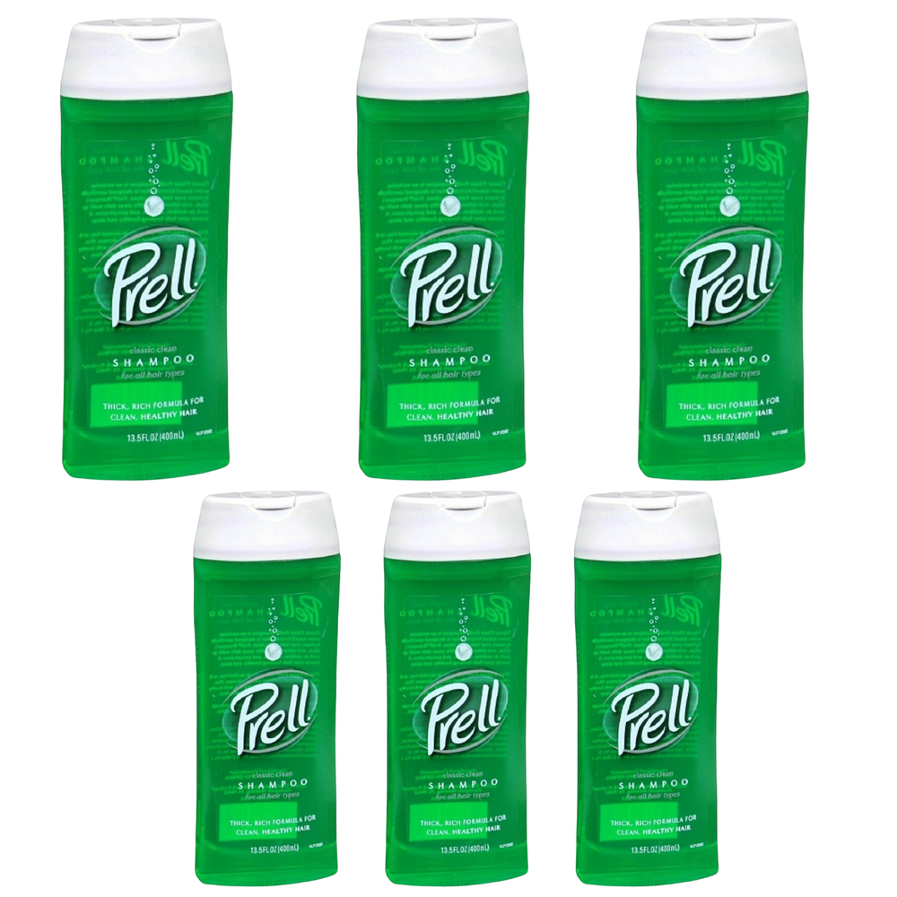 Prell Classic Clean Shampoo Thick Rich Formula For Healthy Hair 13.5 Oz 6 Pack