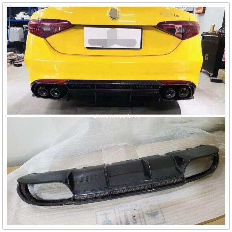 FITS FOR ALFA ROMEO GIULIA 2017+ CARBON FIBER REAR BUMPER LIP DIFFUSER SPLITTER