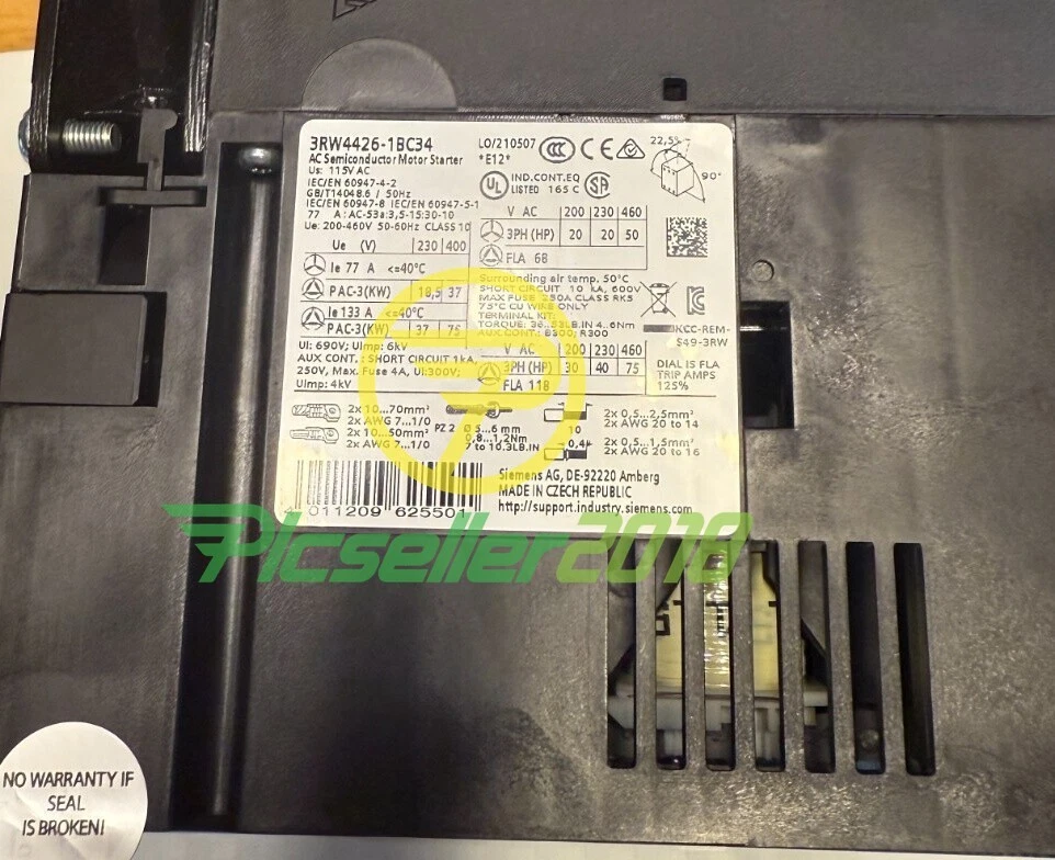 3RW4426-1BC34 NEW SIEMENS 3RW4426 -1BC34 SIRIUS Soft Starter 37kW 3RW44261BC34
