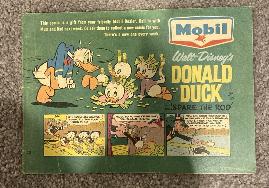 Vintage 1964 Disney Donald Duck Comic #20 Mobil Oil Australia Promo