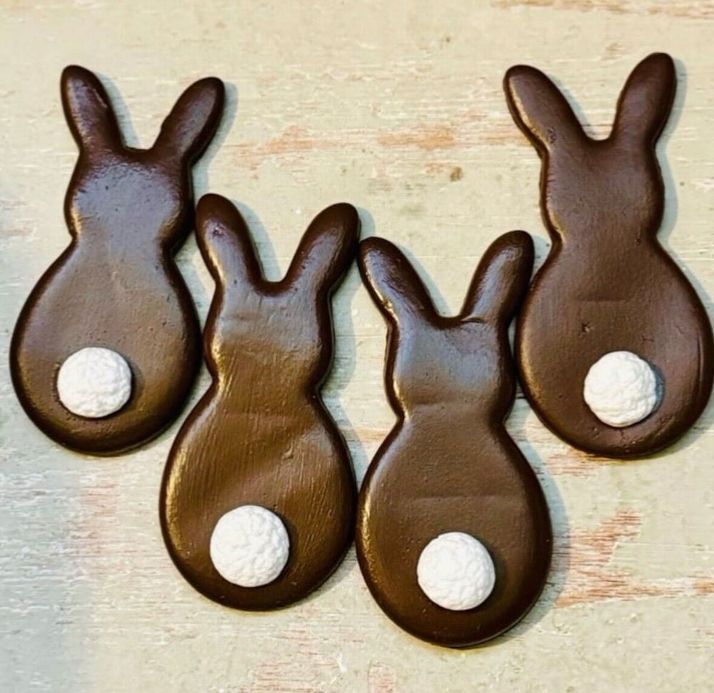 4~Faux Chocolate Easter Bunny Cookies