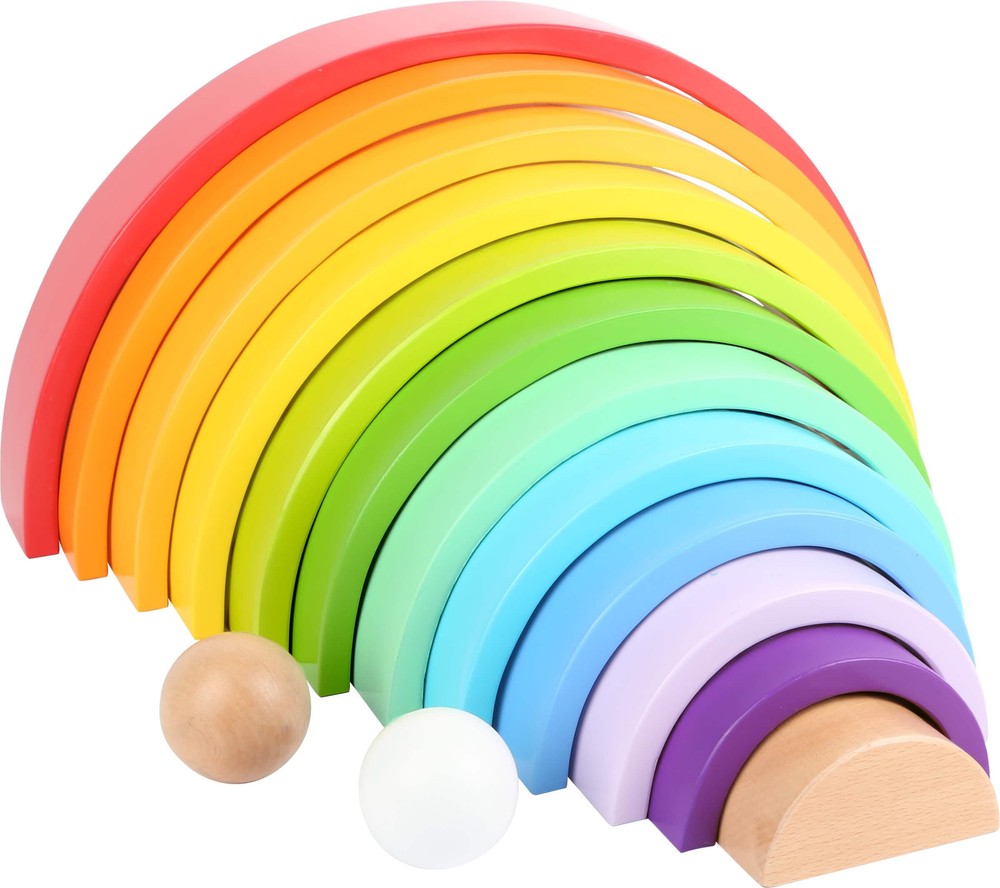 Wooden Rainbow Building Blocks with Balls (XL) - Educational 15 x 9 x 2 inch ...