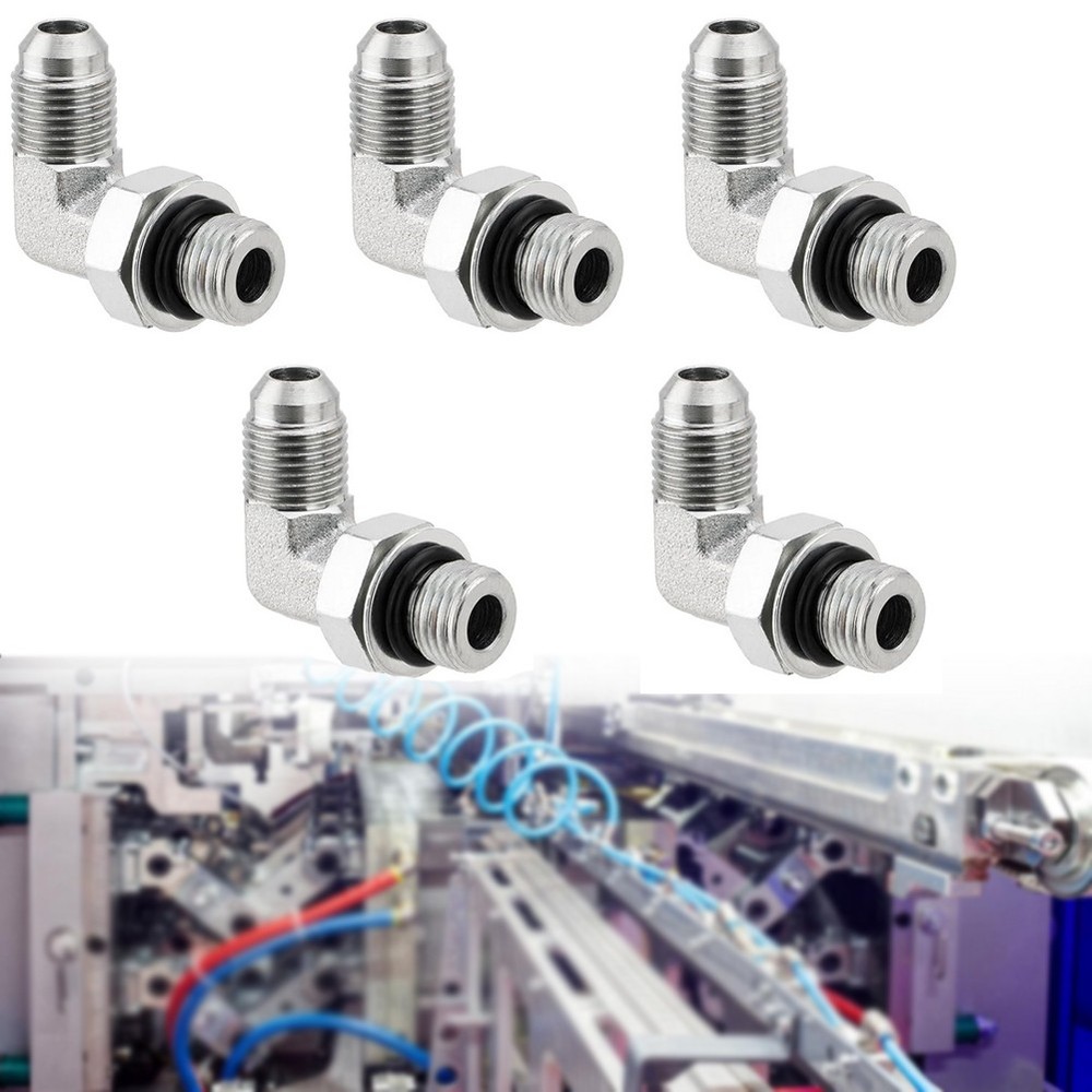 5PCS 90 Degree Elbow Hydraulic Hose Fittings:1/4