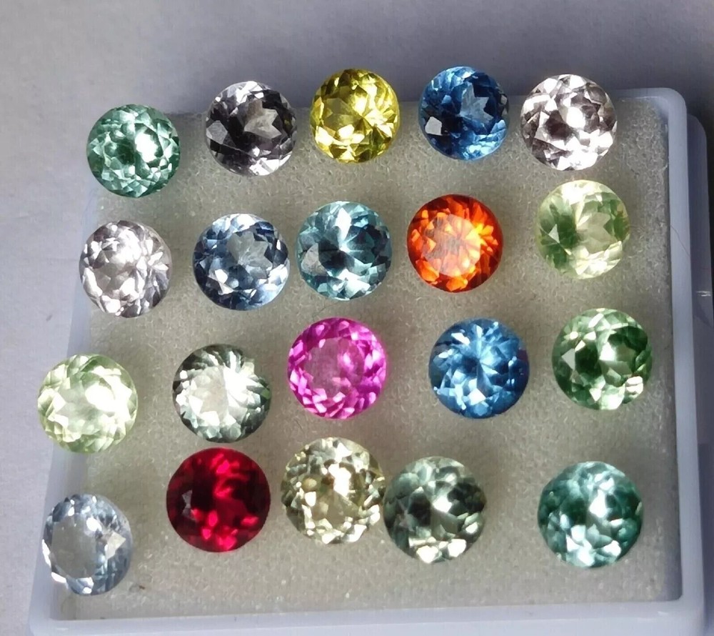Natural Mix Color Sapphire 9 mm Cut Round 15 Piece Certified Loose Gemstone Lot