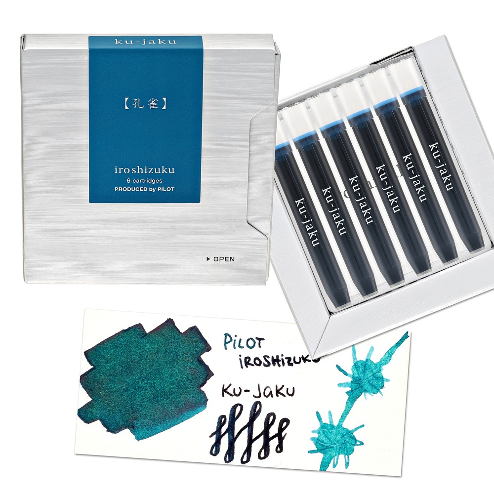 Namiki Pilot Iroshizuku Ink Cartridges in Ku-jaku (Peacock) - Pack of 6 - NEW