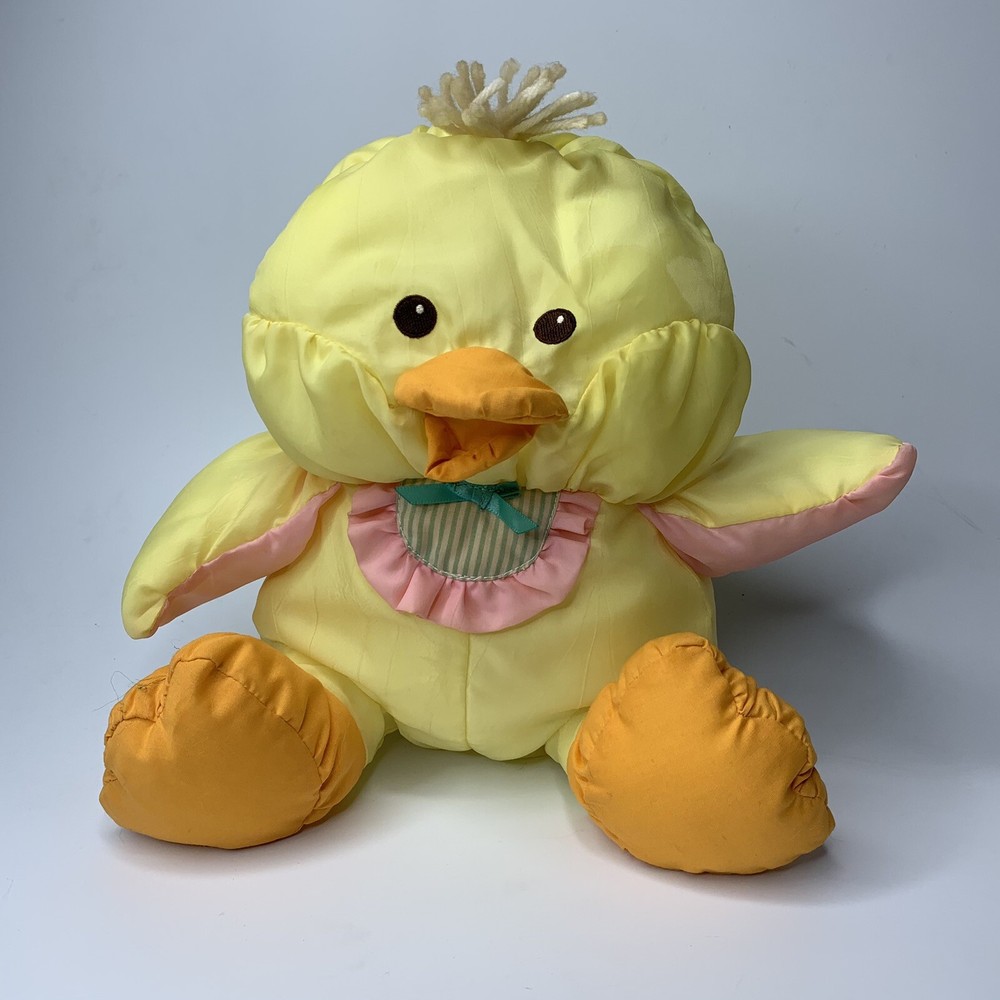 Vintage Fisher Price Puffalump Easter Duck #8011 8012 Yellow Bib Limited Ed 1992