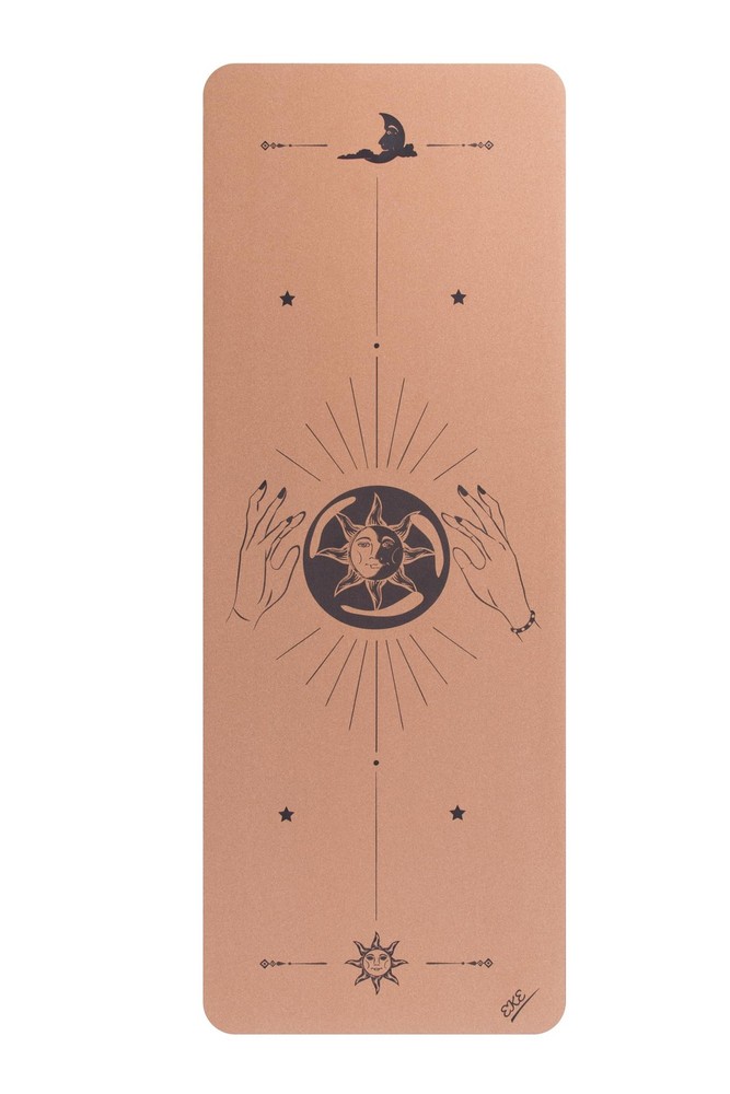 Non-Slip Cork Yoga Mat with Invisible Alignment Lines & Sweatproof Surface - 1/4 Inch Thick