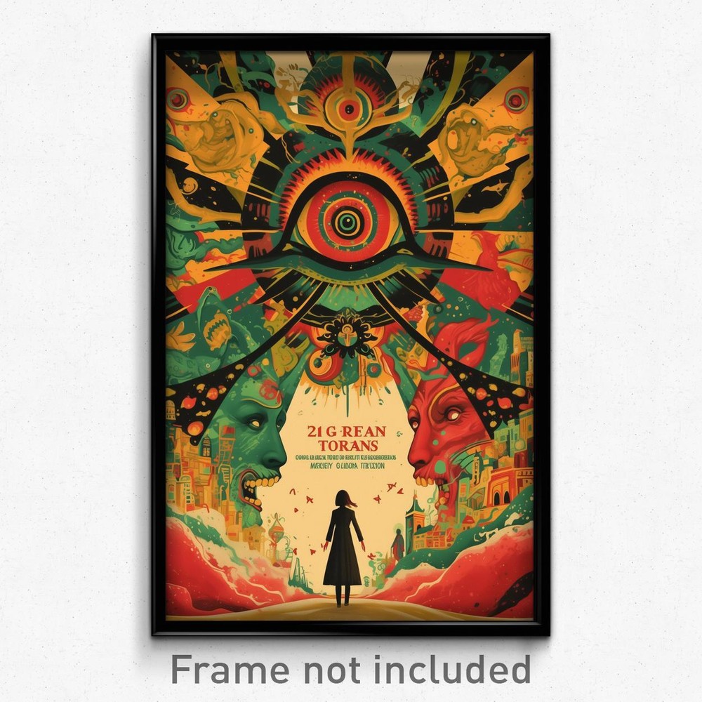 Vintage Spanish Psychedelic Warped Tepee Movie Poster Art Print