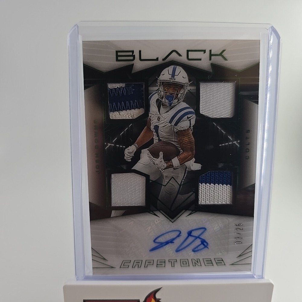 2024 Panini Black Emerald Capstones Josh Downs 3/25 Auto Mem Colts Rookie Card