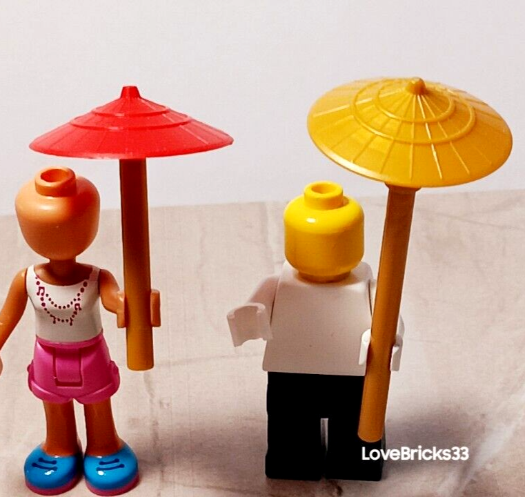 LEGO Chinese New Year Set of 2 Red Gold Dancing Umbrellas-image