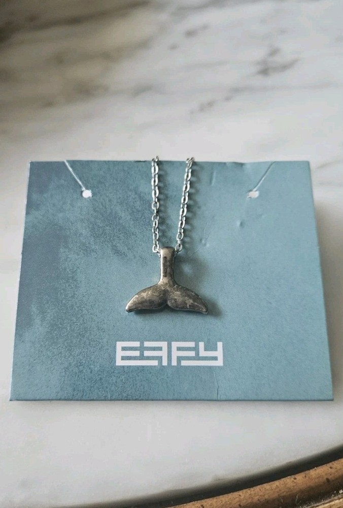 Effy Silver Plated Whale Tail Pendant Necklace on Card Unisex