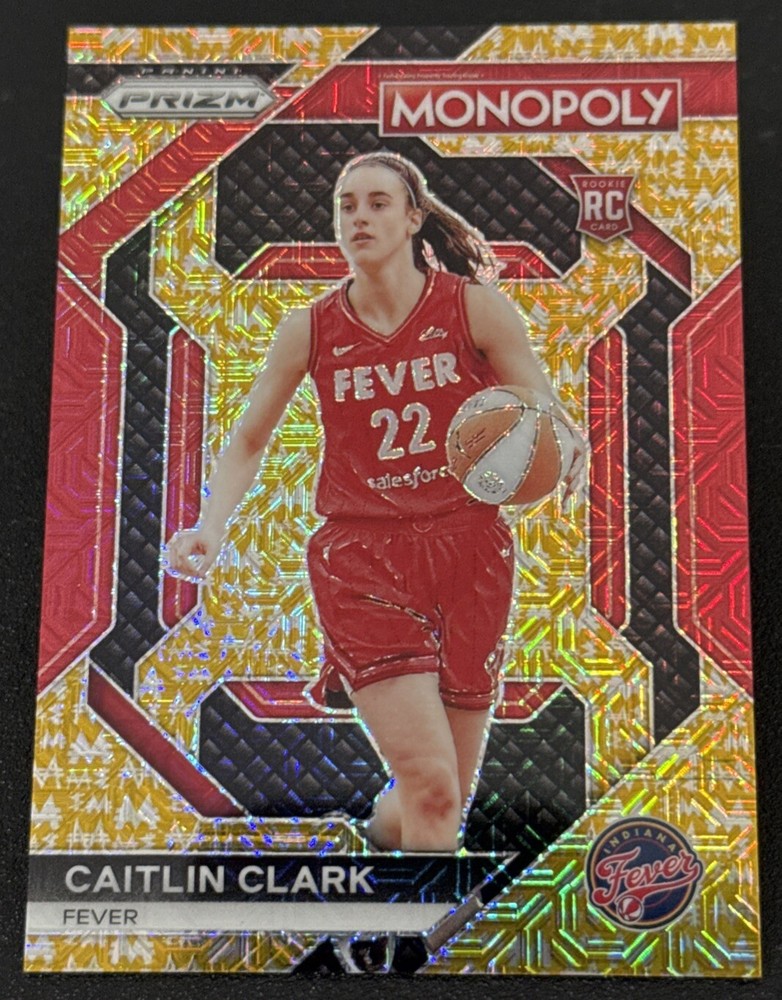 2024 Prizm Monopoly Caitlin Clark RC Fever Gold Millionaire Shimmer #’d /500