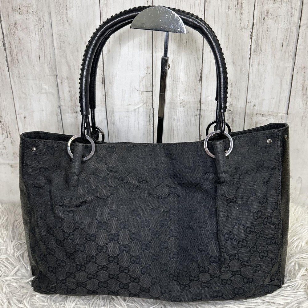 GUCCI GG Canvas Tote Bag in Black - Authentic Model G0805613
