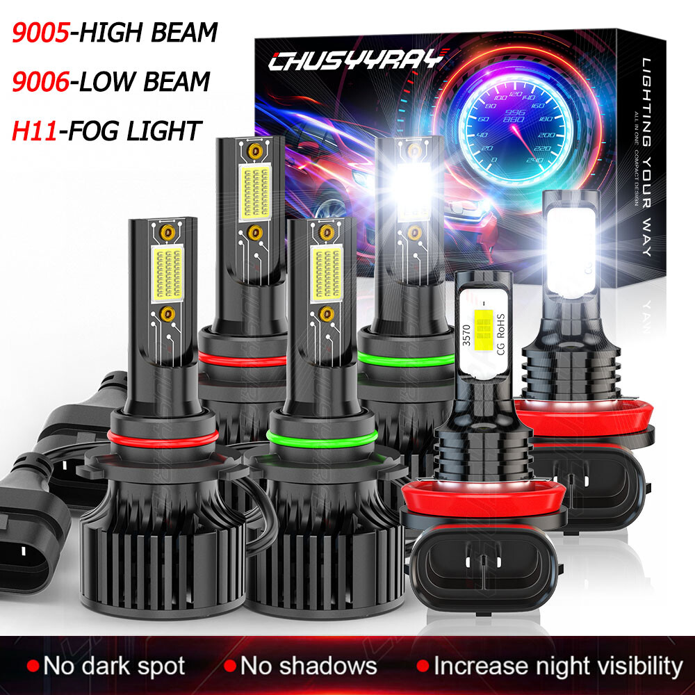 2013-2014 Dodge Avenger LED Headlight & Fog Light Kit - 6-Piece Set