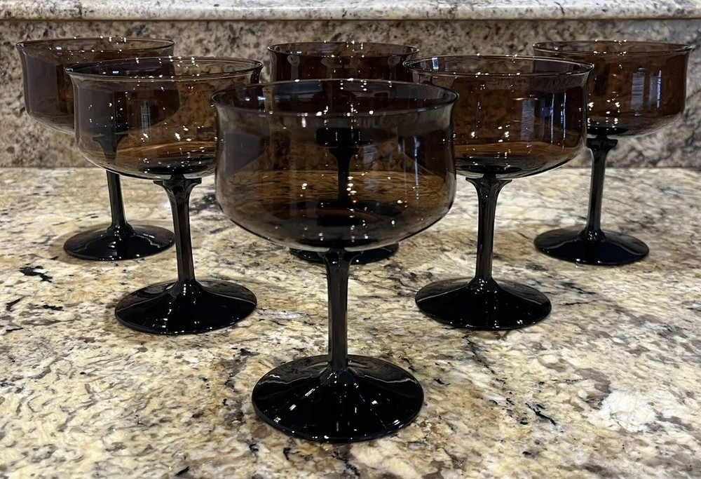 LENOX , EXPRESSO BROWN, 6 Sherbet/Champagne stems