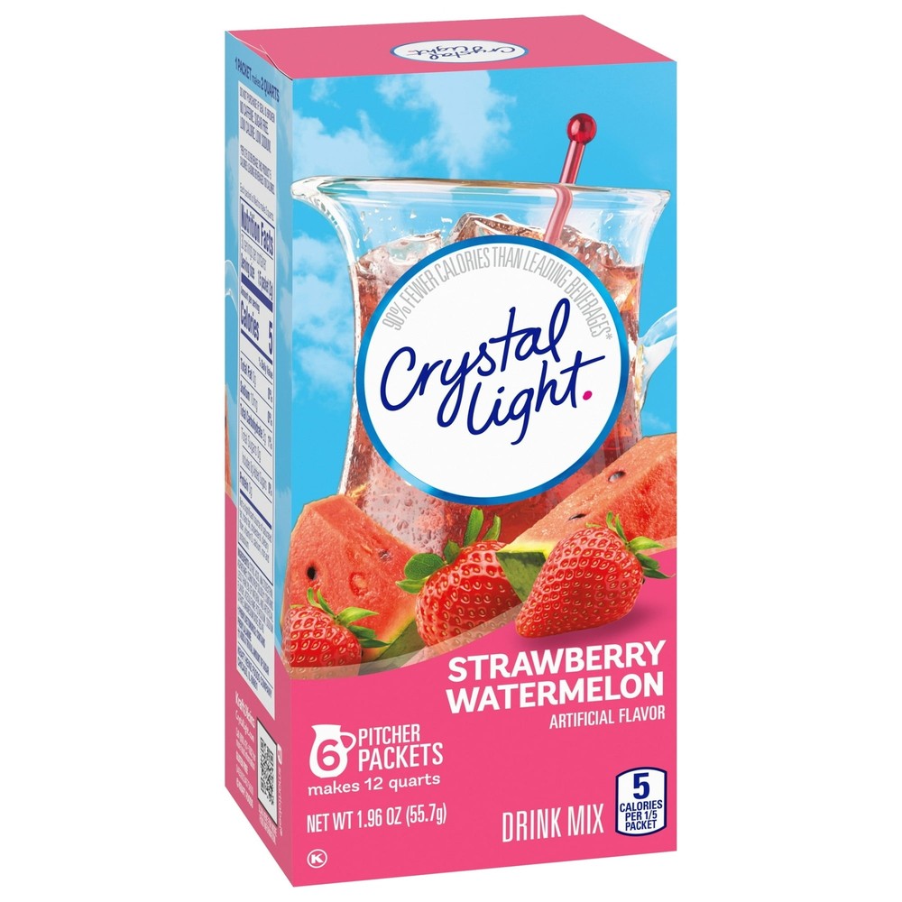Crystal Light Strawberry Watermelon Drink Mix 6ct 1.96 Ounce (2 Pack)