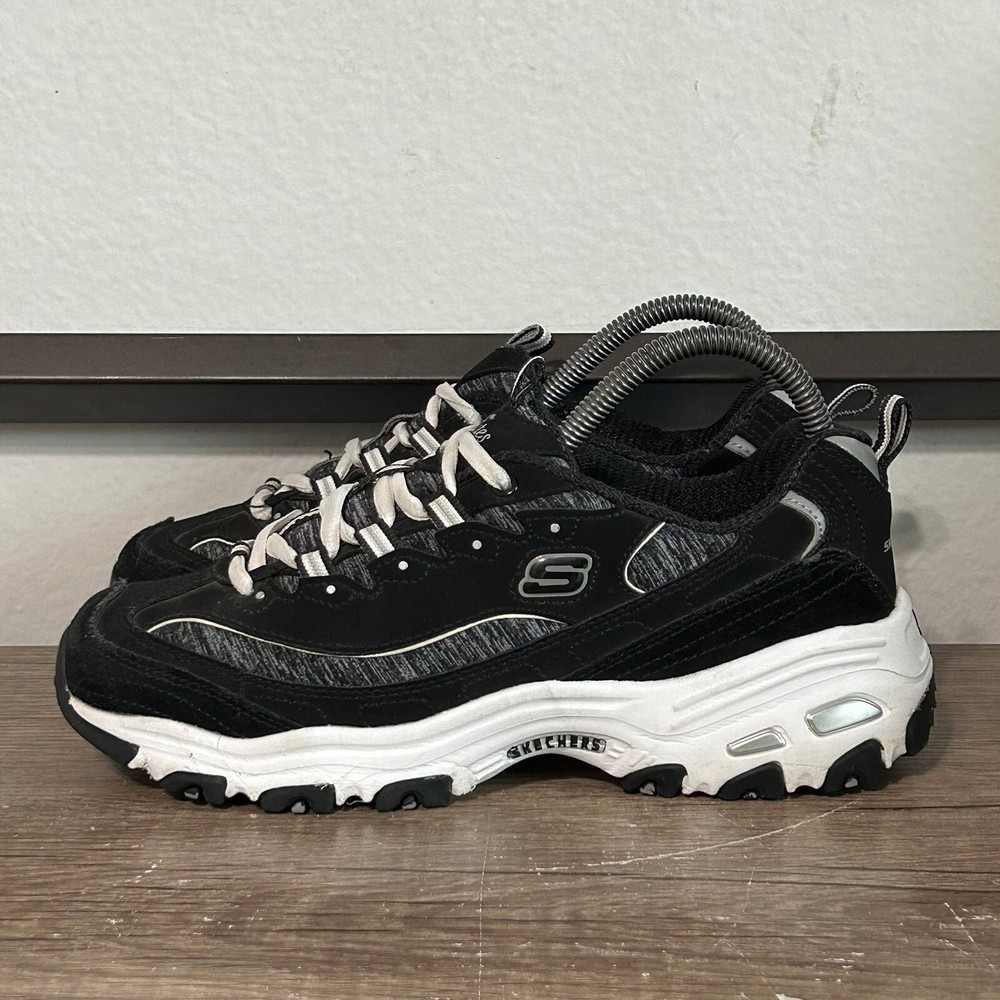 Skechers D’Lites Me Time Womens Wide Black Athletic Shoes Size 7.5