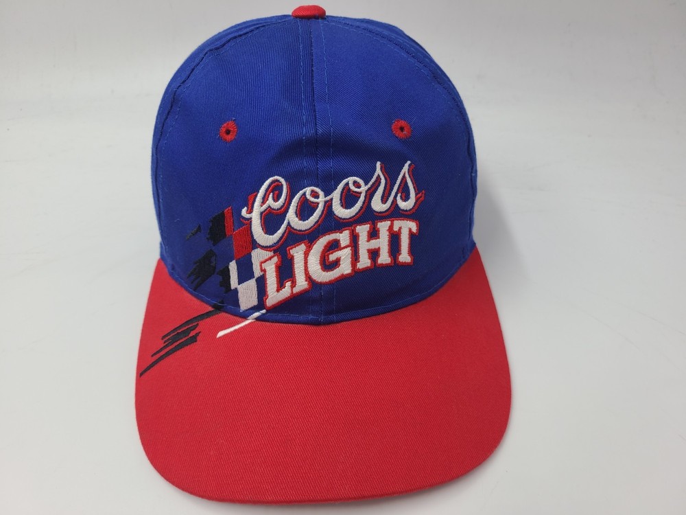Vintage Sterling Marlin Coors Light Race Day Snapback Hat Cap NASCAR Blue Red