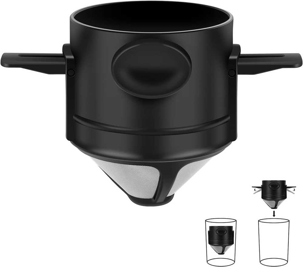 Portable Collapsible Stainless Steel Reusable Coffee Filter Paperless Dripper