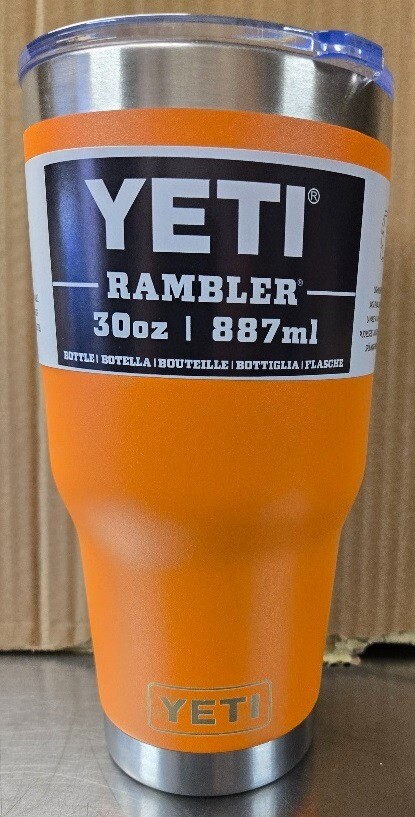 New YETI Rambler 30oz Orange Stainless Steel Vacuum Insulated Tumbler #9