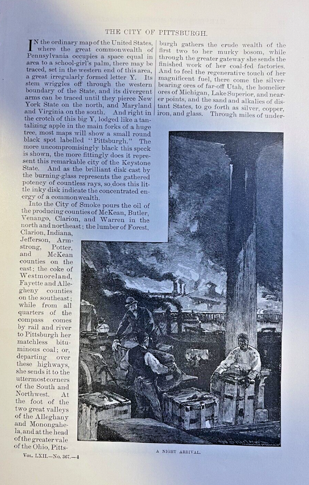 1881 Pittsburgh Pennsylvania Steel Mills Bell Tower Arsenal Steel Making