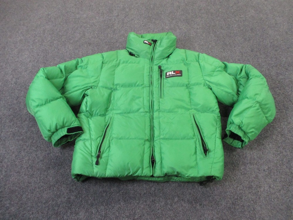 Ralph Lauren RLX Mens Green Quilted Down Puffer Jacket for Outdoor Performance