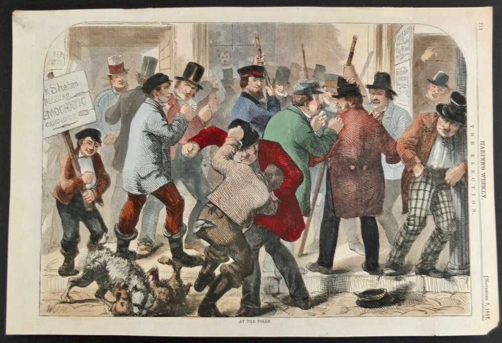 1857 Harper's Weekly Election Cartoon 