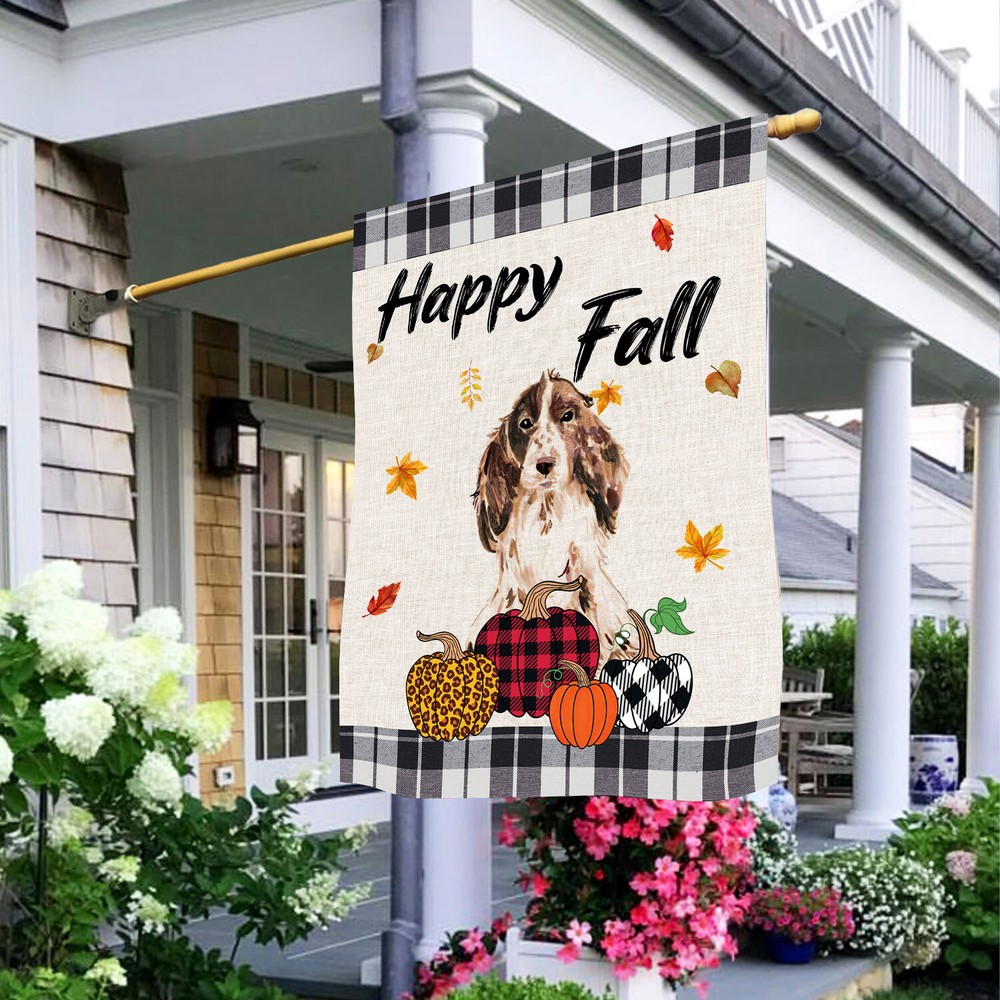Fall Dog Lover Flag with Pumpkin Spice Design for Home Decor
