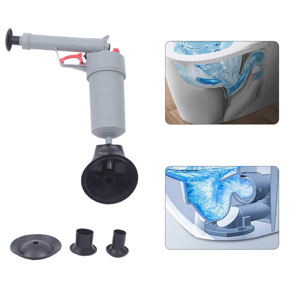 Air Drain Blaster High Pressure Gun Pump Plunger Toilet Sink Pipe Clog Remover