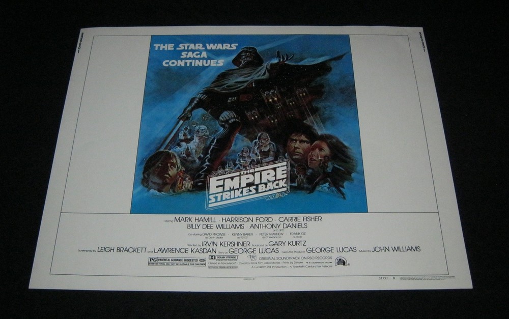 Star Wars Empire Strikes Back Rejected Test Poster 22x28 Rolled Half Sheet