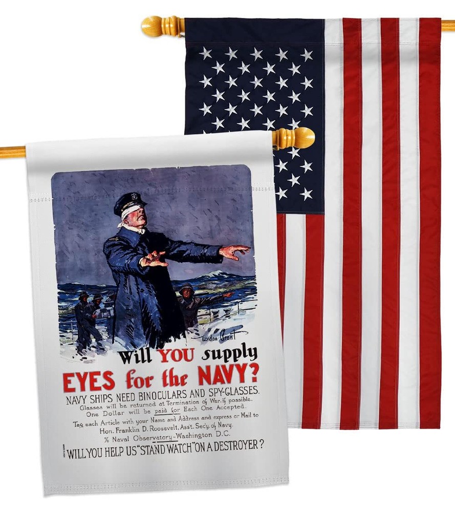 Will You Supply Eyes House Flag Pack Armed Forces Navy USN Seabee United Stat...