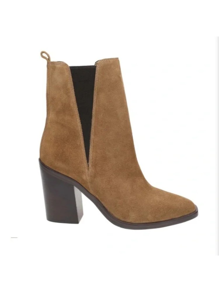 MARC FISHER LTD Womens Brown Kristie Square Toe Stacked Heel Booties 5.5 M