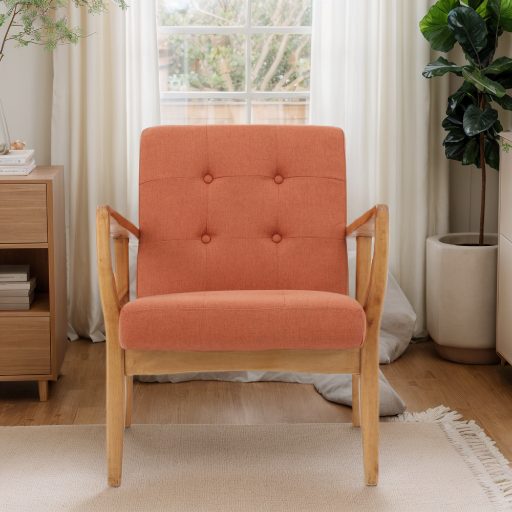 Stylish Mid-Century Modern Fabric Club Chair for Contemporary Living Spaces