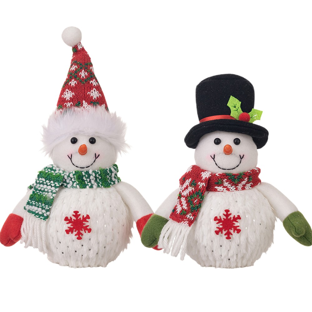 1pc Christmas Glowing Snowman Doll Lighted Plush Christmas Decoration