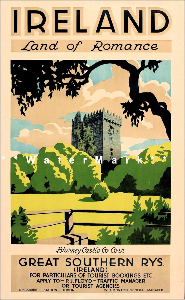 Ireland 1930 Great Southern Rys Vintage Poster Print Irish Travel Advert Art