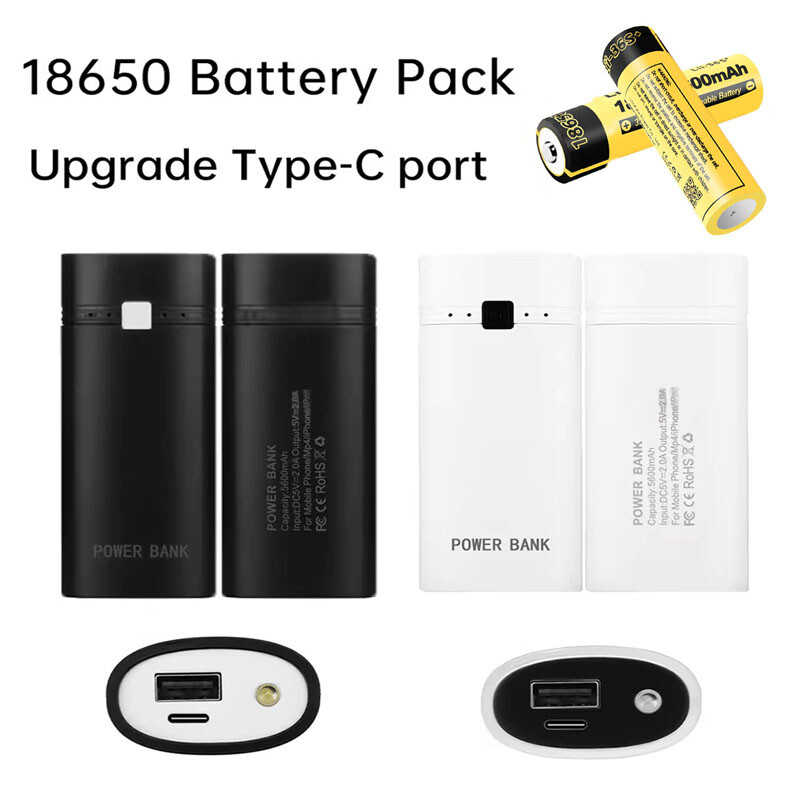 For 18650 Battery Pack DIY Welding Free Battery Charging Case Type-C Power Box