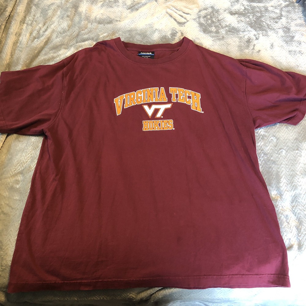 Virginia Tech NCAA Hokies VT Maroon Short Sleeve Crew Neck T-Shirt Men's 2XL